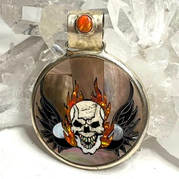 Flying Skull On Fire
