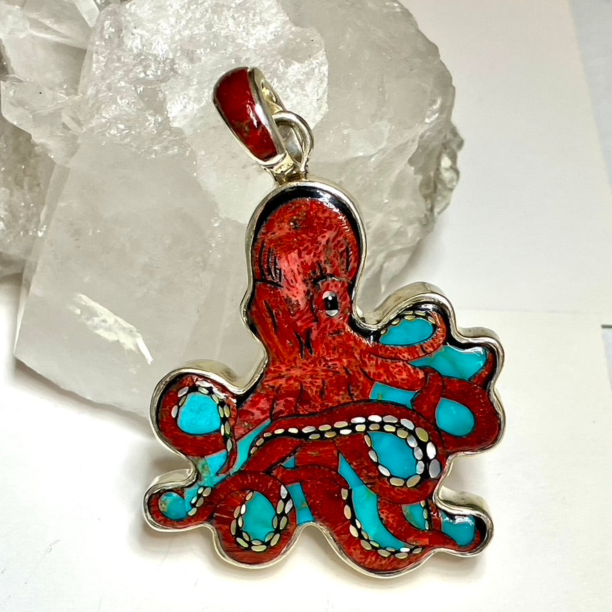 Octopus Inlay Pendant