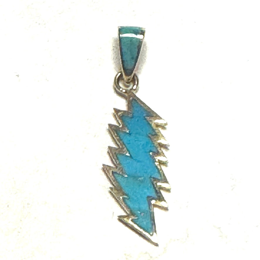 14k Gold Double sided Galaxy & Turquoise 13 Point Bolt