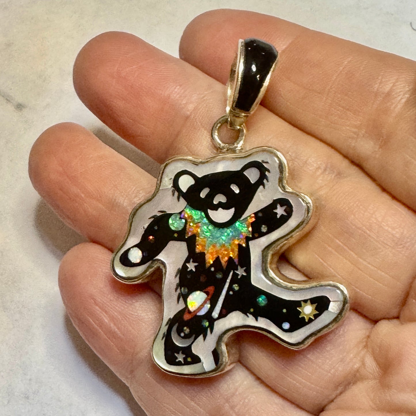 Galaxy Dancing Bear Pendant