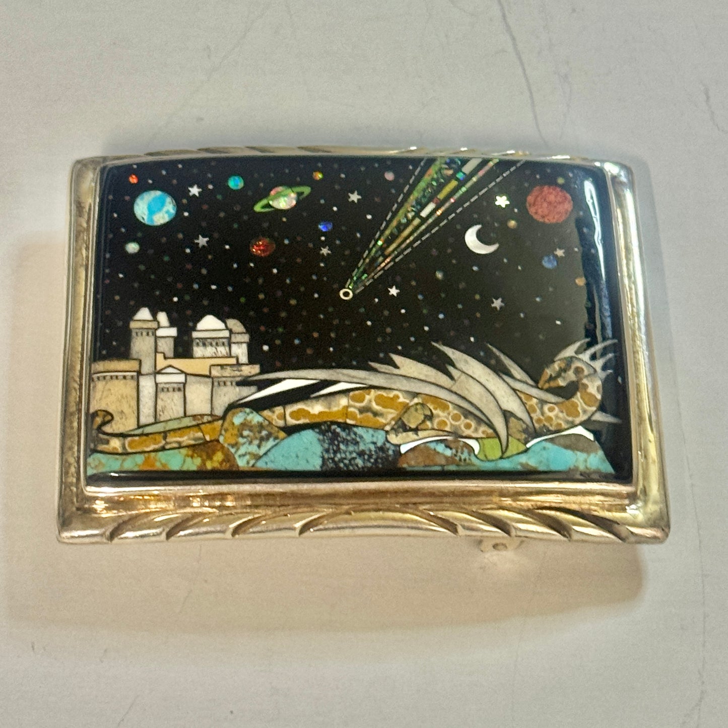 Dragon Under The Night Sky Buckle