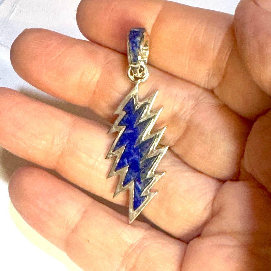 13 Point Bolt Pendants – Apple Coral, Mother of Pearl, and Lapis