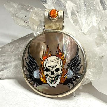 Flying Skull On Fire