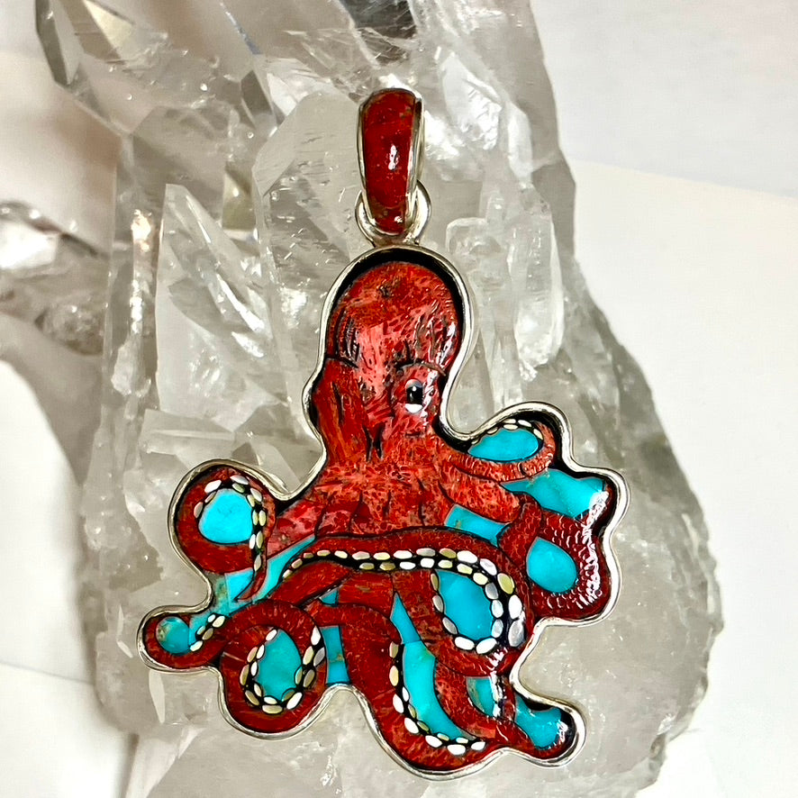 Octopus Inlay Pendant