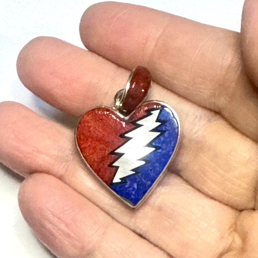 13 Point Bolt Heart Pendant