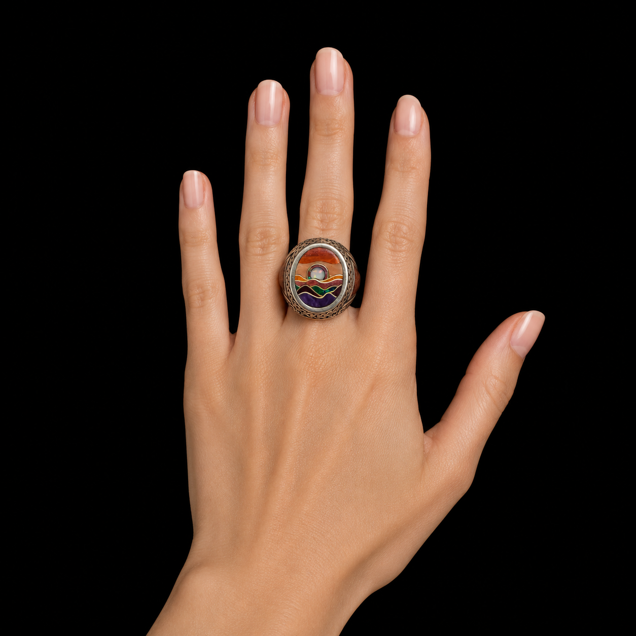 Desert Sunset Inlay Ring