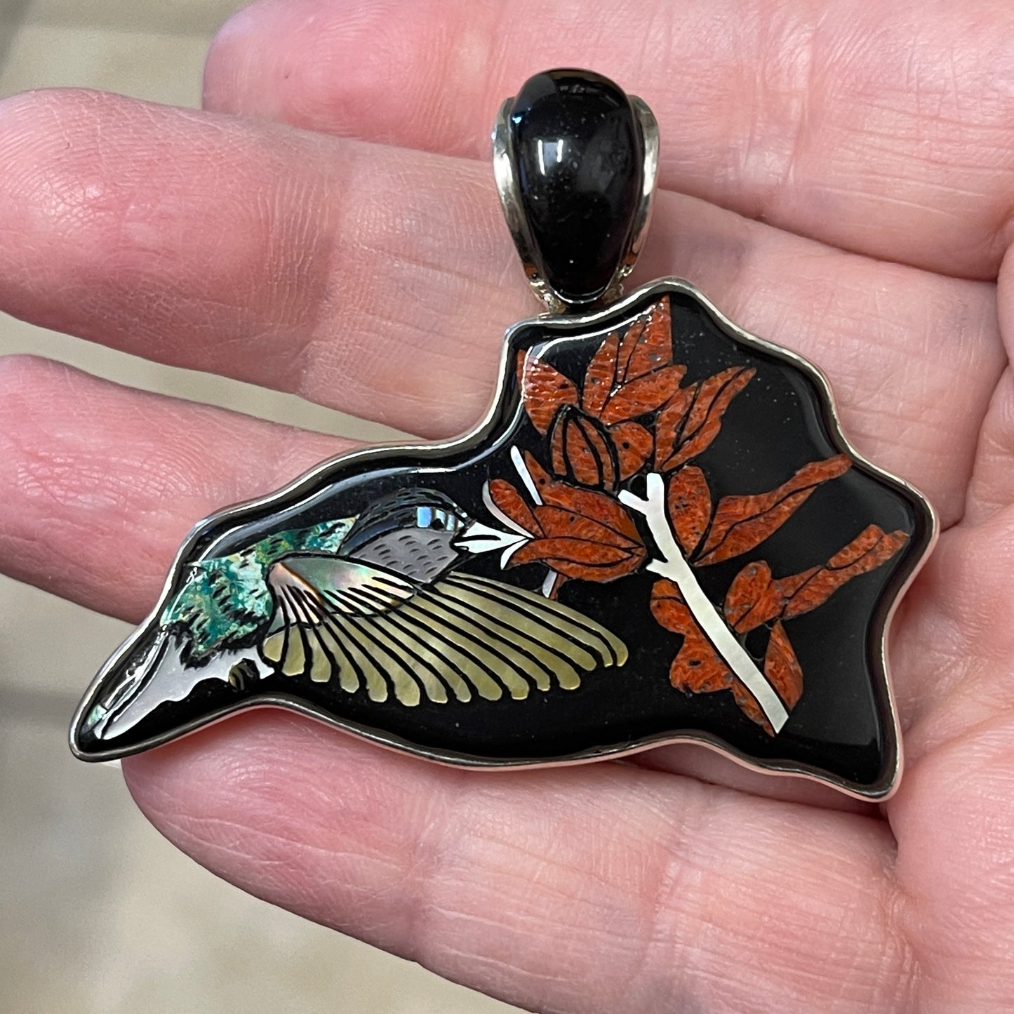 Hummingbird with Flower