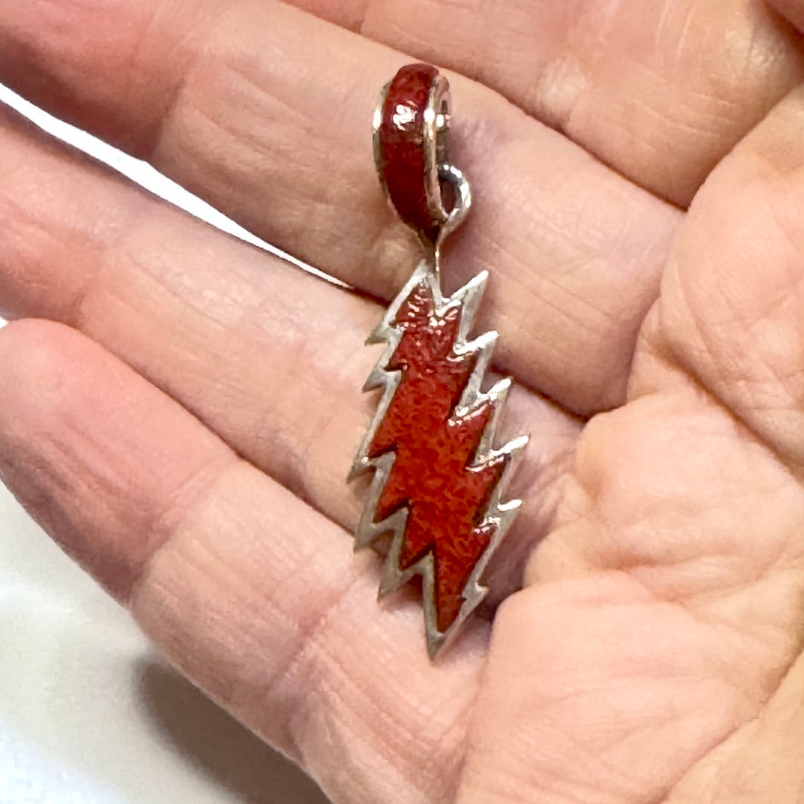 13 Point Bolt Pendants – Apple Coral, Mother of Pearl, and Lapis