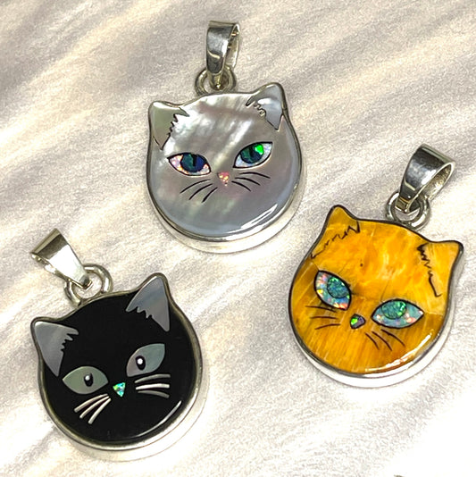 Allie Cats Inlay Pendants