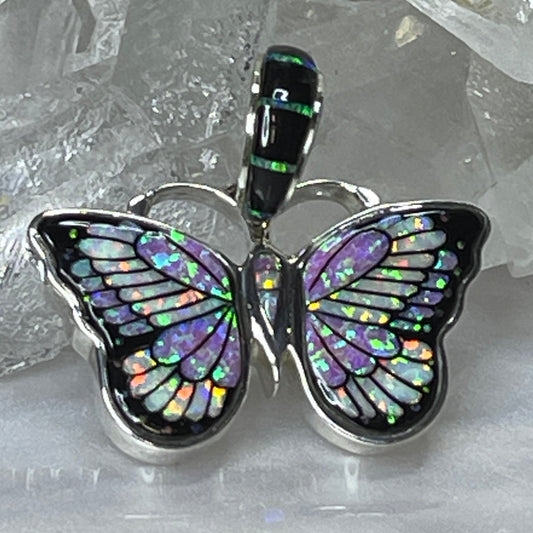 Pink and White Opal Butterfly