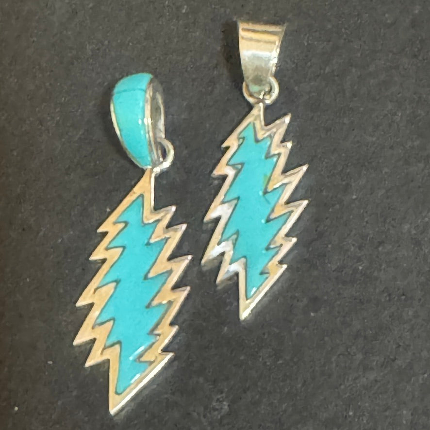 Turquoise 13 Point Bolt Pendant
