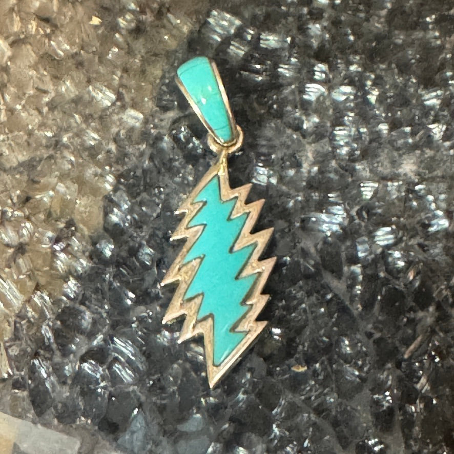 Turquoise 13 Point Bolt Pendant
