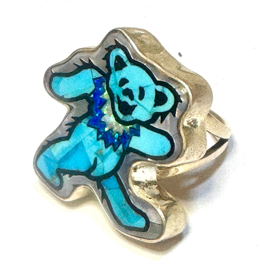 Turquoise Dancing Bear Ring