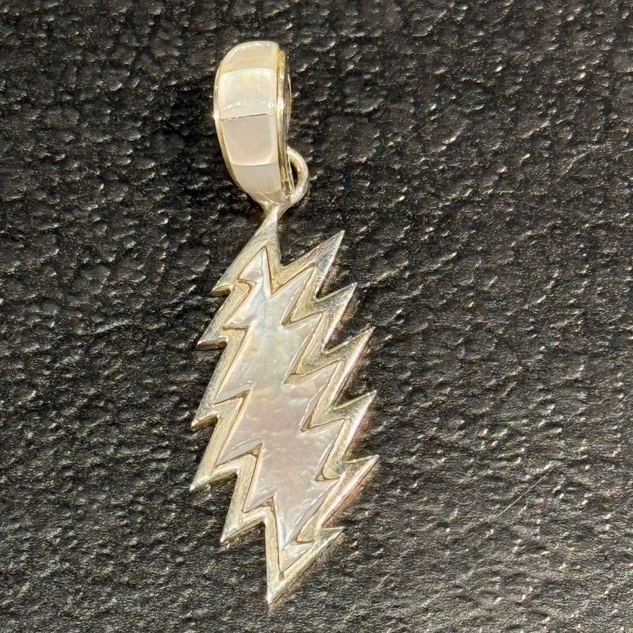 13 Point Bolt Pendants – Apple Coral, Mother of Pearl, and Lapis