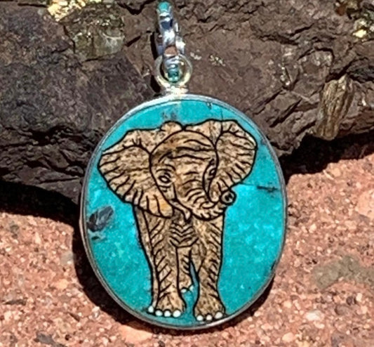 Elephant with Turquoise Background