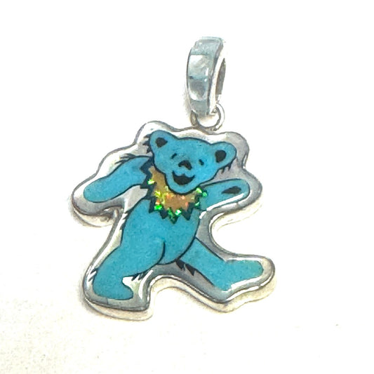 Turquoise Dancing Bear Pendant