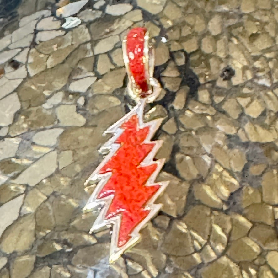 13 Point Bolt Pendants – Apple Coral, Mother of Pearl, and Lapis