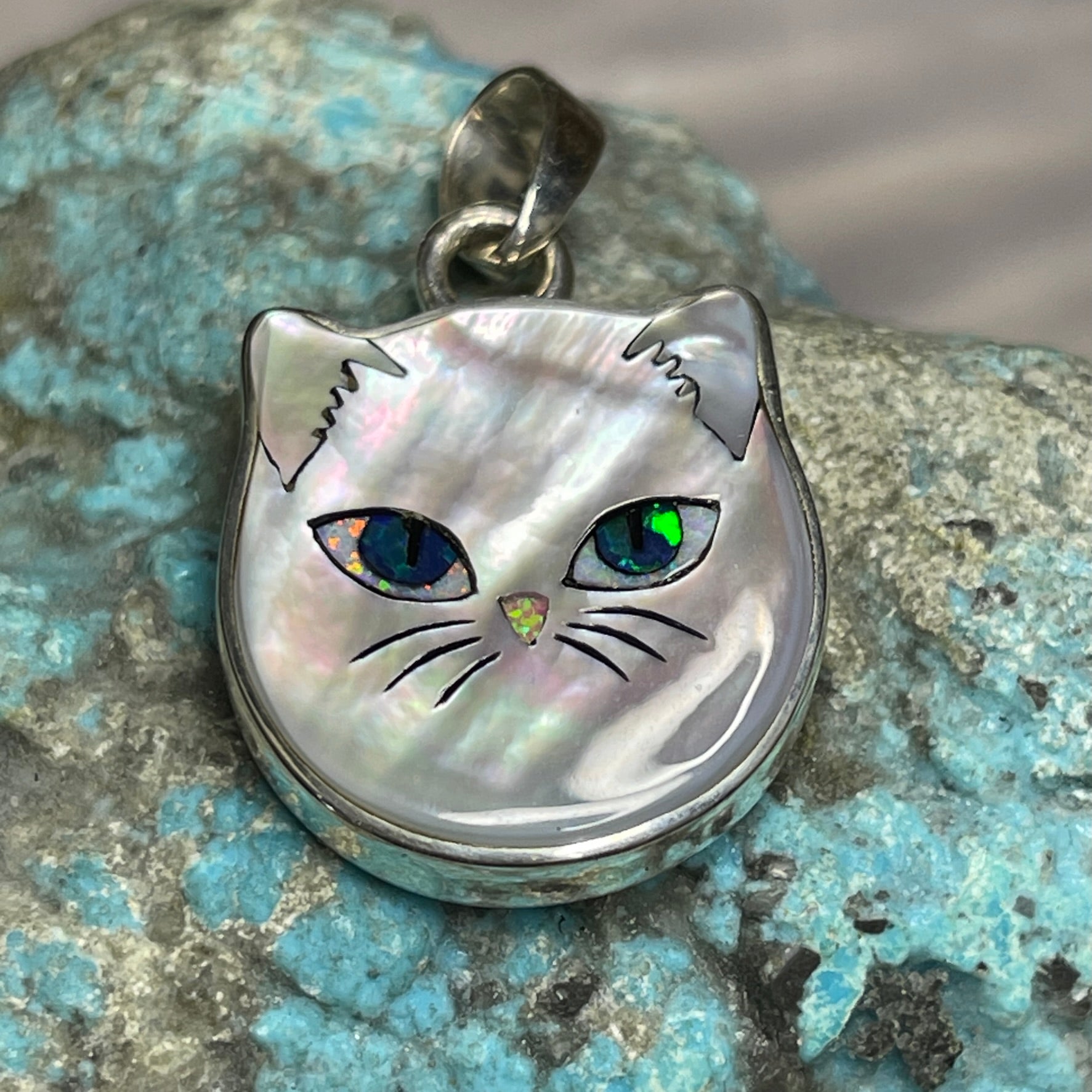 Black Cat Inlay Pendant – David R Freeland Jr Designs