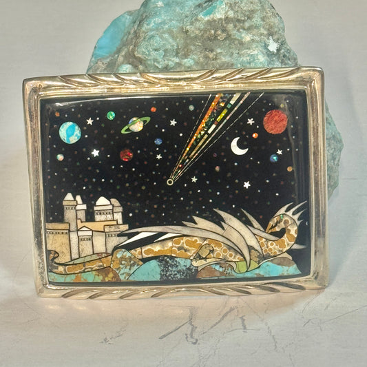 Dragon Under The Night Sky Buckle