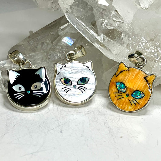 Allie Cats Inlay Pendants