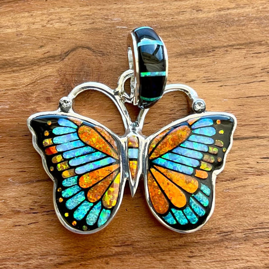 Blue and Orange Opal Butterfly